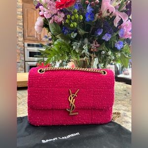 YSL Medium Jaime Bag, Tweed Boucle. Chain strap. Authentic